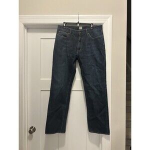 J Crew Men's Blue Jeans Size 35x32 Vintage Slim Straight Dark Wash Denim Classic